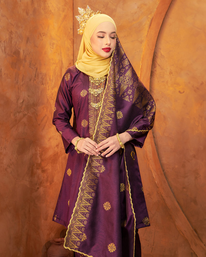 Selendang Songket | Purple Gold (Thalia)