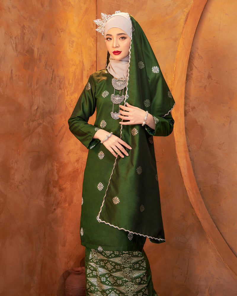 Selendang Songket | Green Silver (Suri)