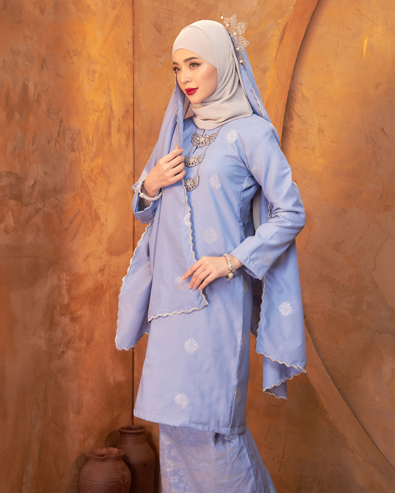 Selendang Songket | Baby Blue Silver (Suri)