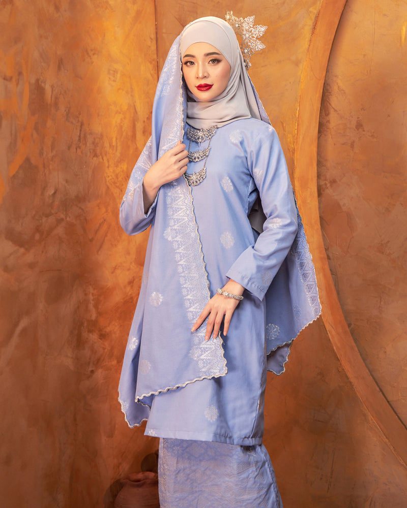 Selendang Songket | Baby Blue Silver (Thalia)