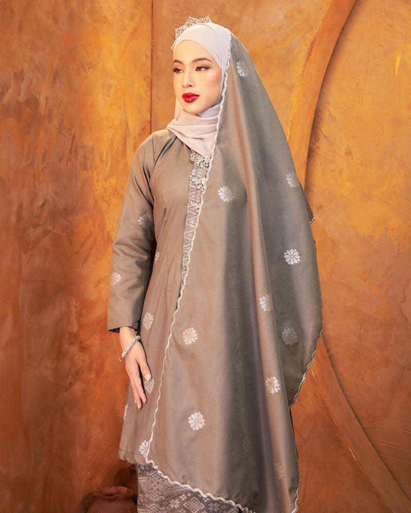 Selendang Songket | Grey Silver (Suri)