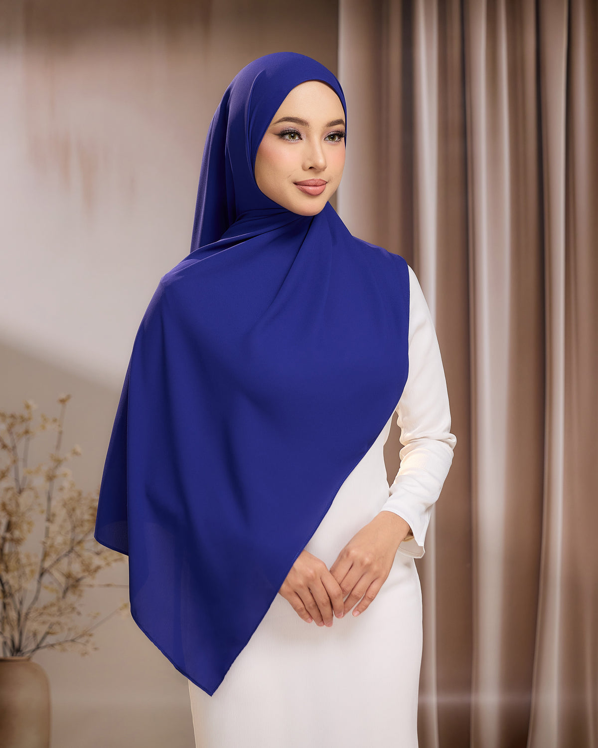 LUNA SHAWL - ROYAL BLUE | FLOWY TUDUNG