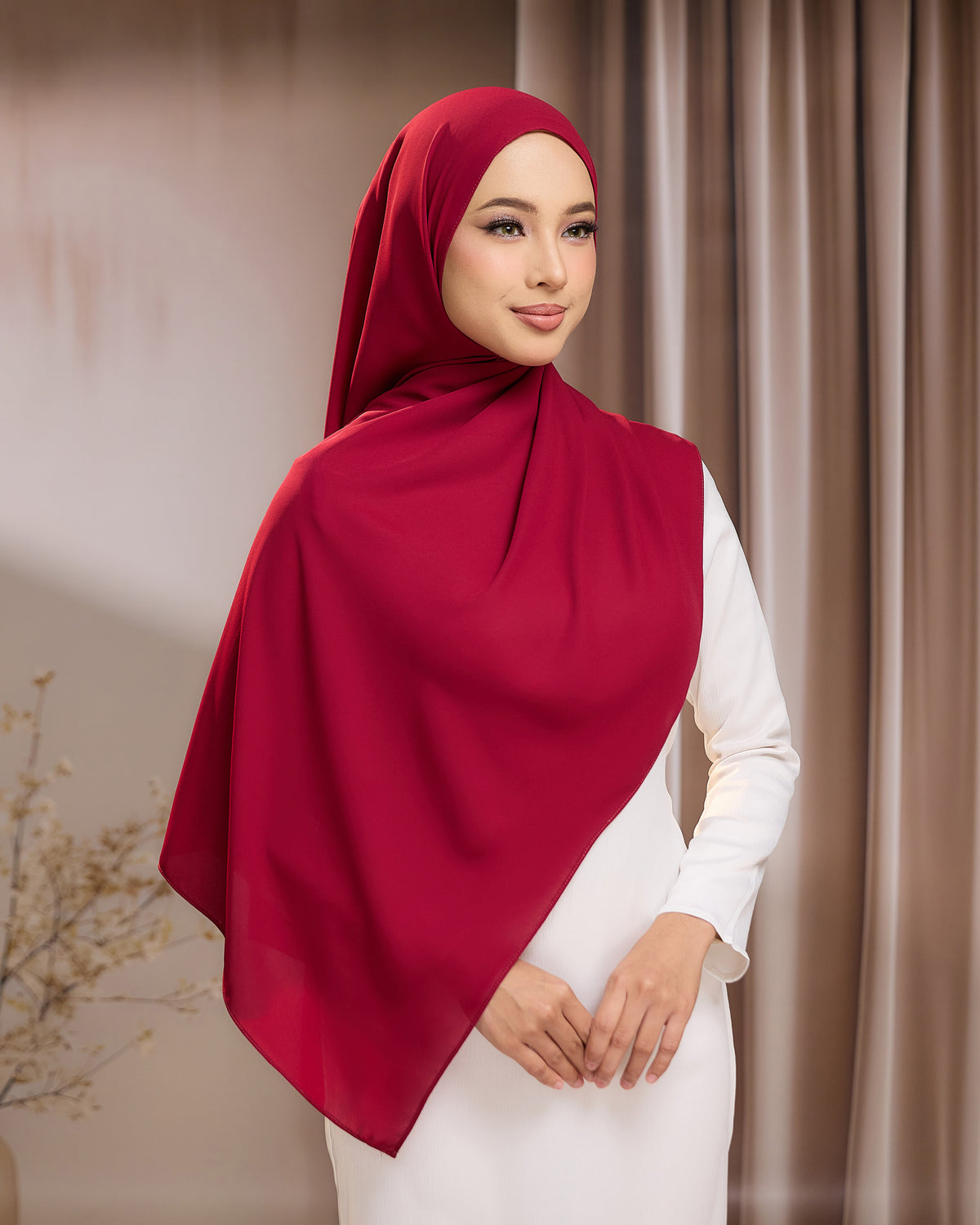 LUNA SHAWL - MAROON | FLOWY TUDUNG