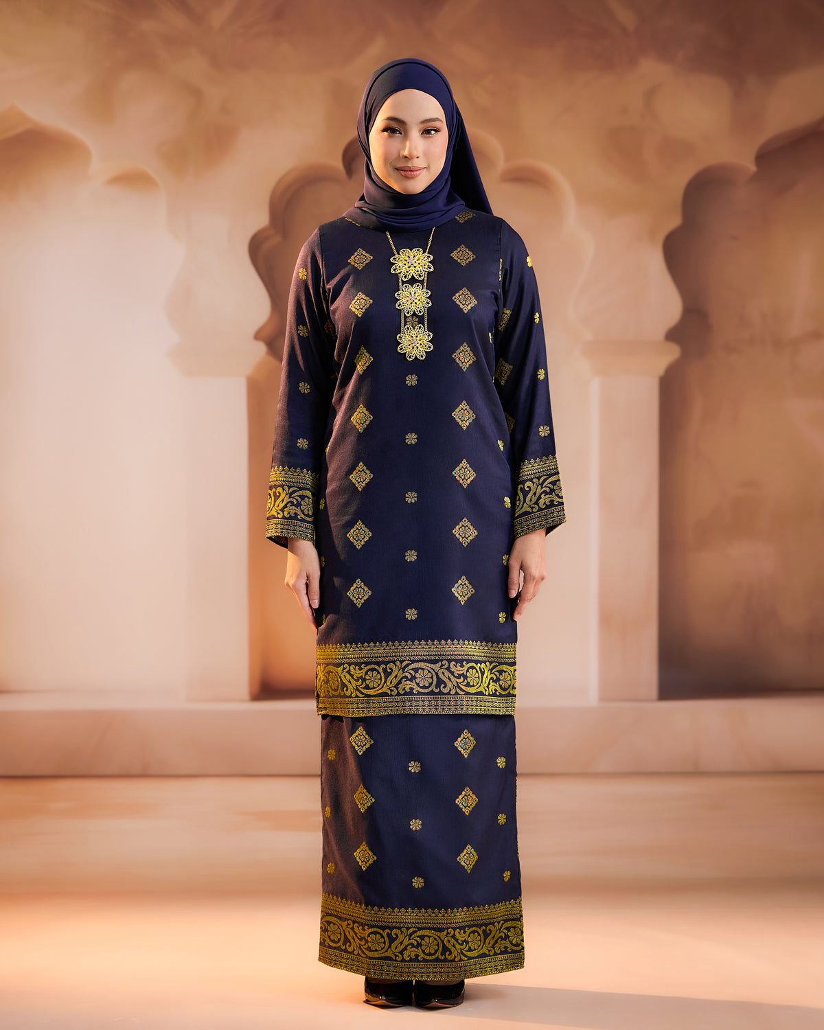 KURUNG PURNAMA (MODEN) RTW | NAVY BLUE GOLD