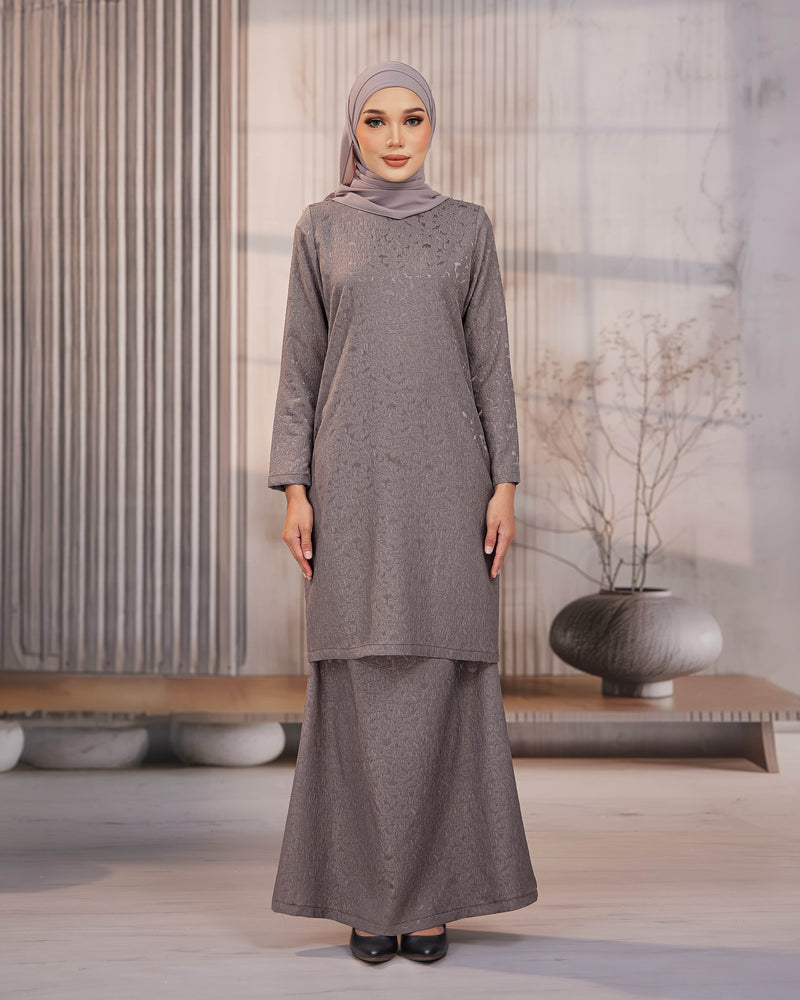 KURUNG ORKED (Moden) - Grey | Soft Premium Brocade