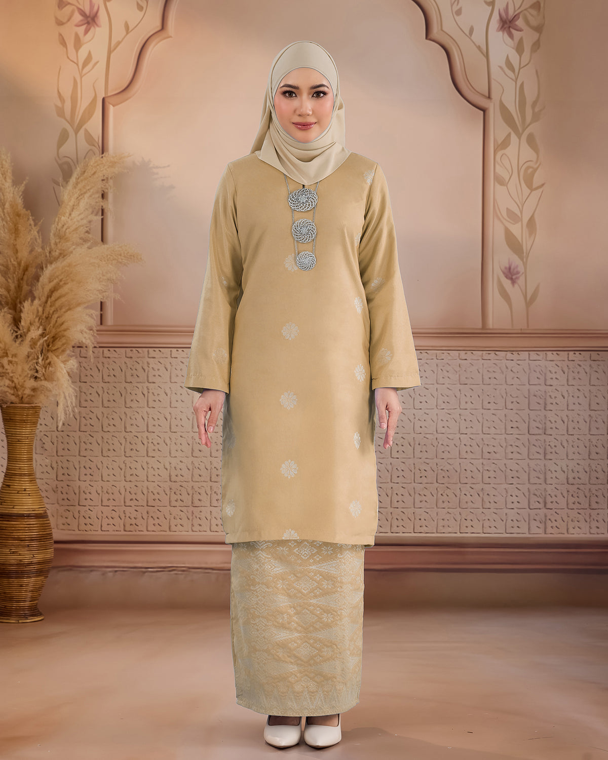 KURUNG LAYLA (MODEN) | NUDE - SILVER