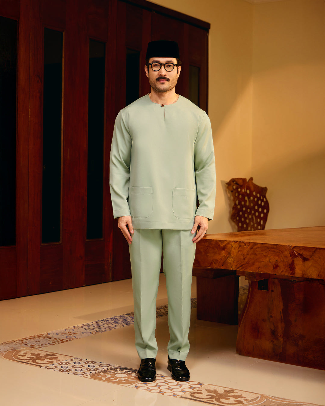 BAJU MELAYU PUTRA (TELUK BELANGA) - SAGE GREEN (Baju Melayu ONLY)