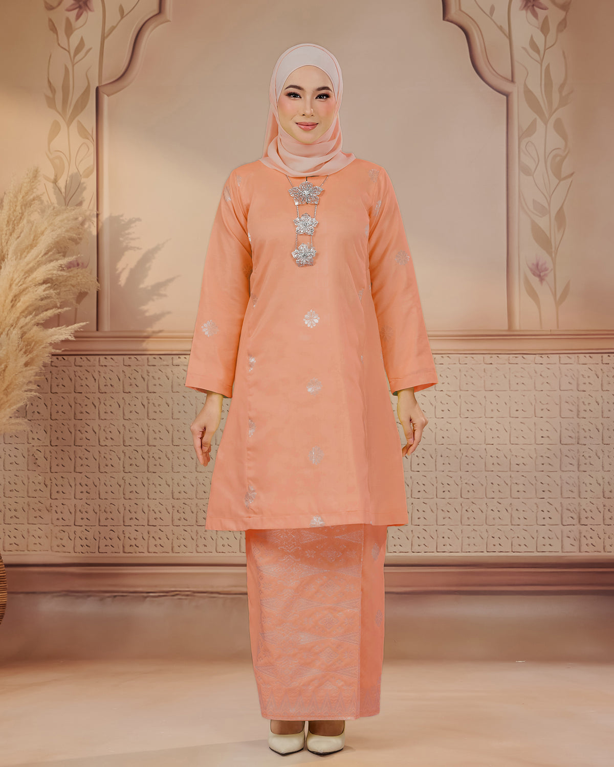 KURUNG SURAYA (PESAK GANTUNG) | PEACH - SILVER