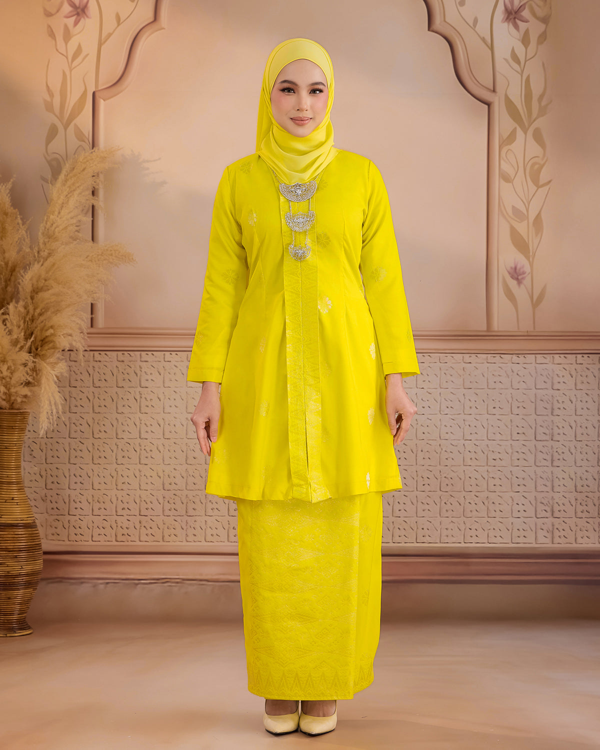KURUNG ANGGUN (KEBAYA) | ROYAL YELLOW - SILVER