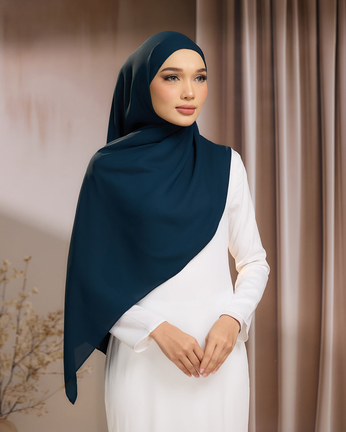 LUNA SHAWL - DEEP TEAL | FLOWY TUDUNG