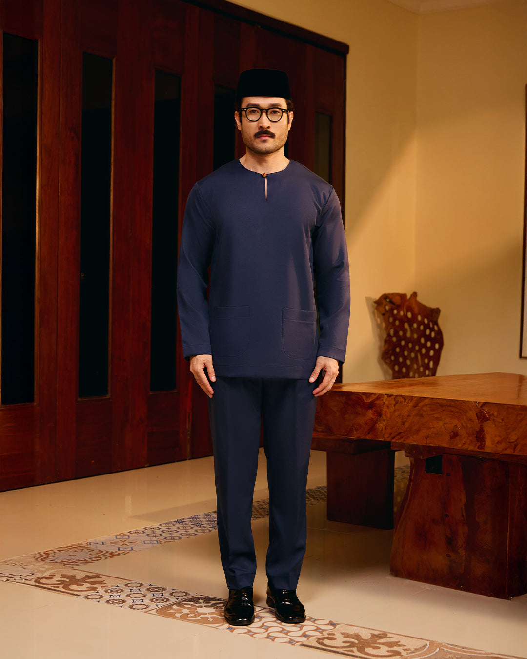 BAJU MELAYU PUTRA (TELUK BELANGA) - NAVY BLUE (Baju Melayu ONLY)
