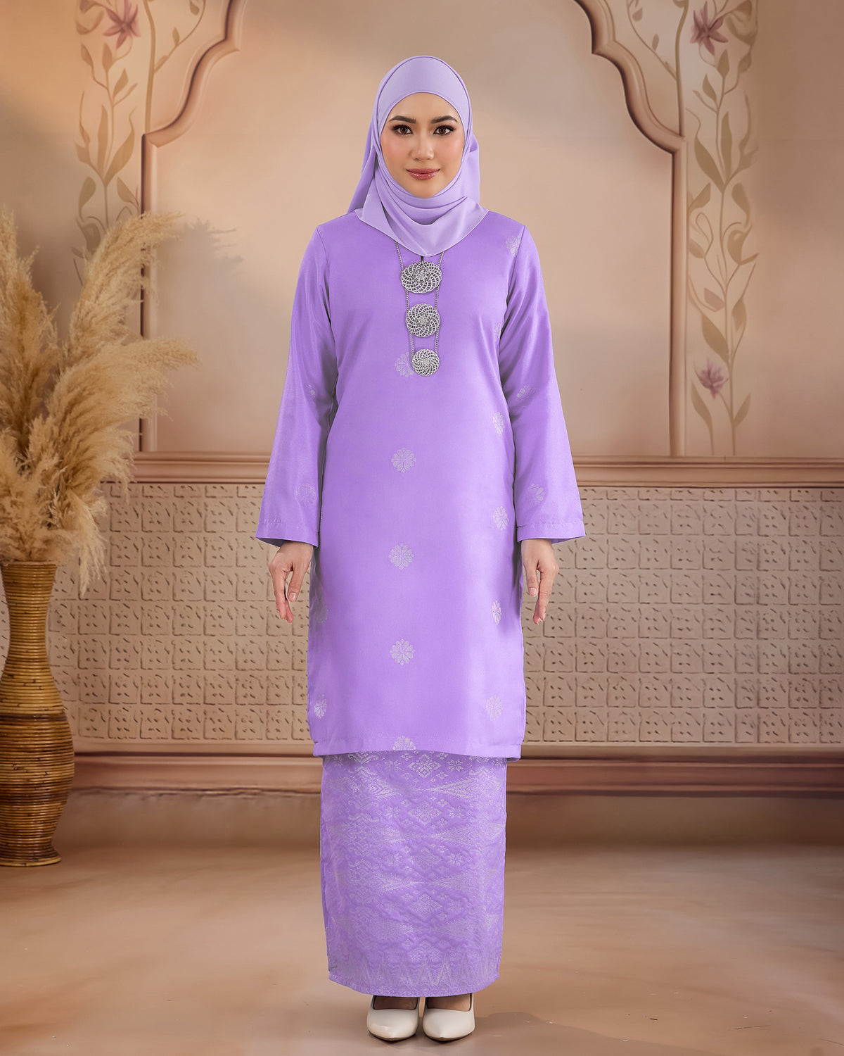 KURUNG LAYLA (MODEN) | LAVENDAR - SILVER