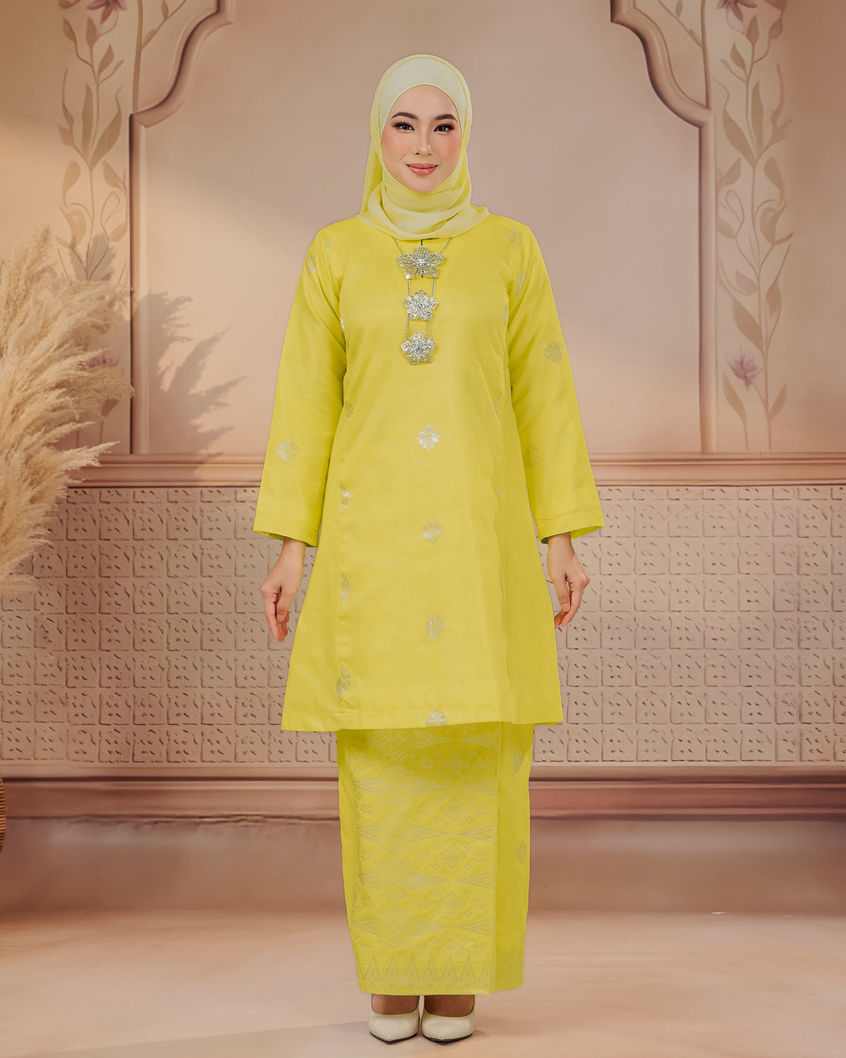 KURUNG SURAYA(PESAK GANTUNG) | ROYAL YELLOW - SILVER