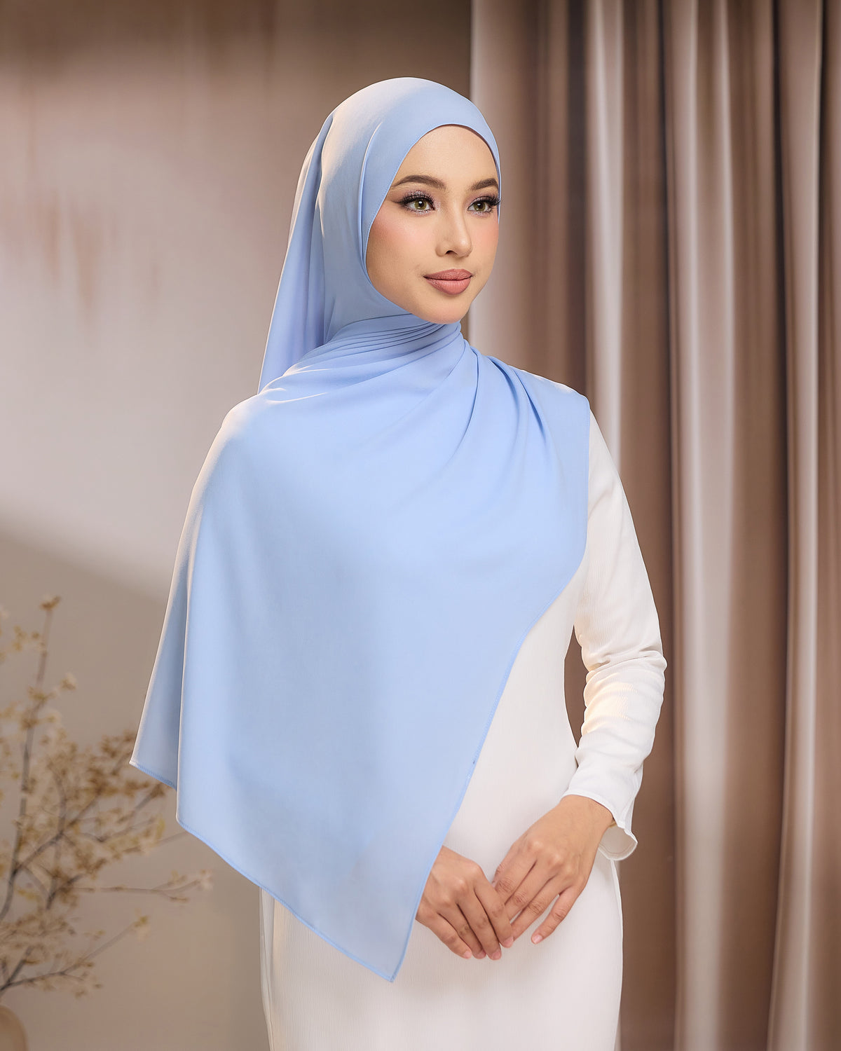 LUNA SHAWL - BABY BLUE | FLOWY TUDUNG