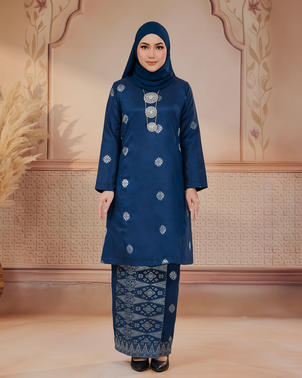 KURUNG SURAYA(PESAK GANTUNG) | TEAL BLUE - SILVER