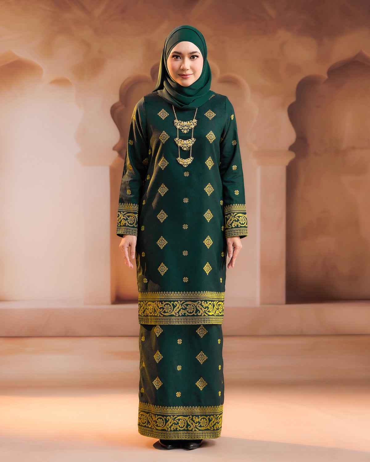 KURUNG PURNAMA (MODEN) RTW | DARK EMERALD GOLD