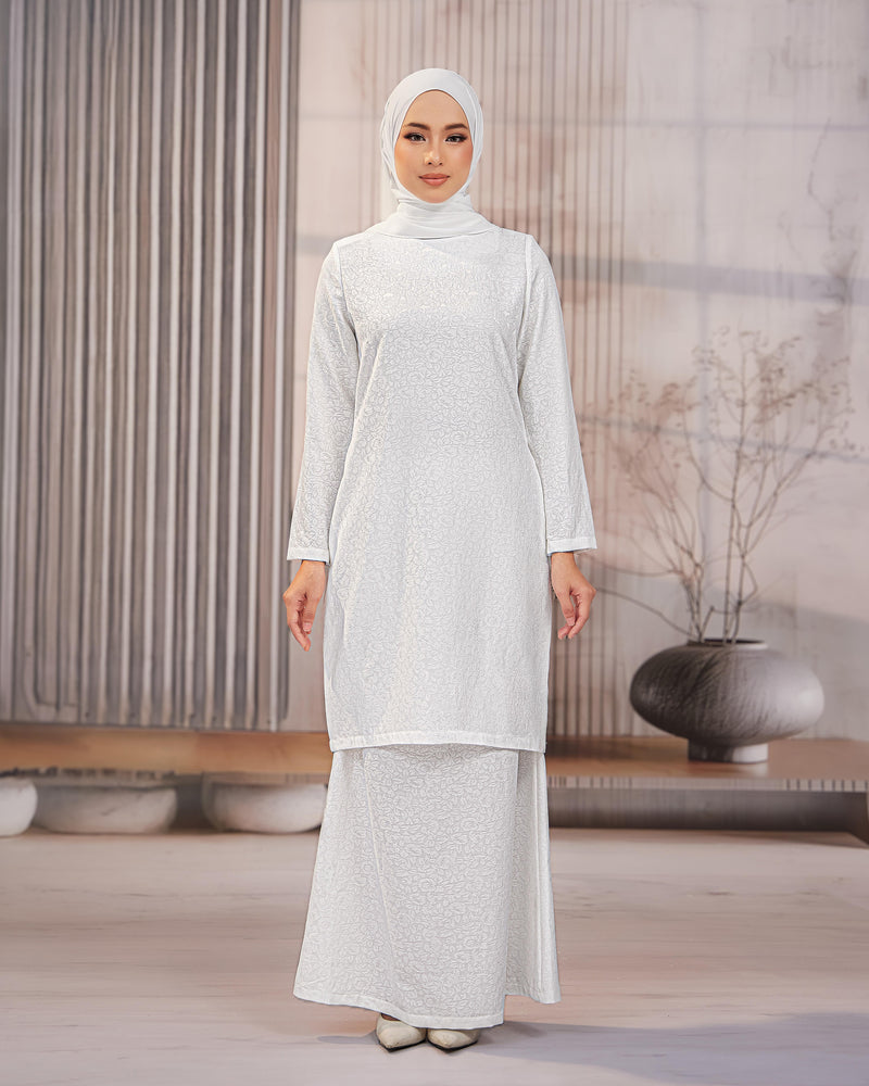 KURUNG ORKED (Moden) - Off White | Soft Premium Brocade