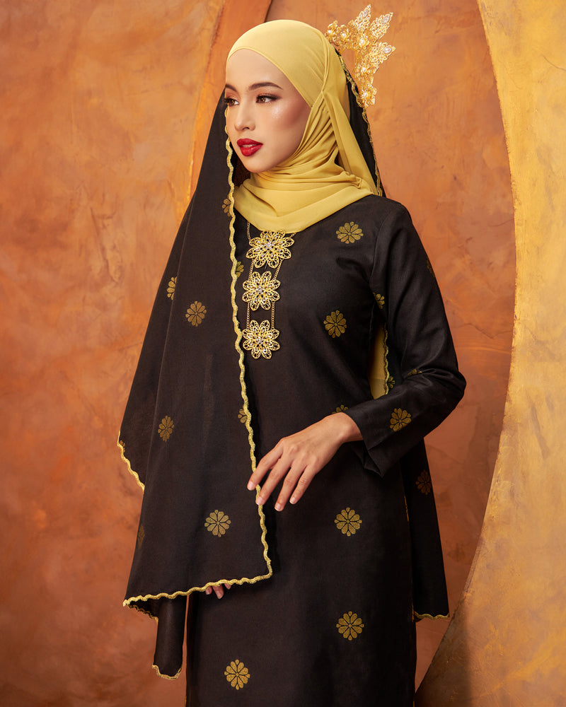 Selendang Songket | Black Gold (Suri)