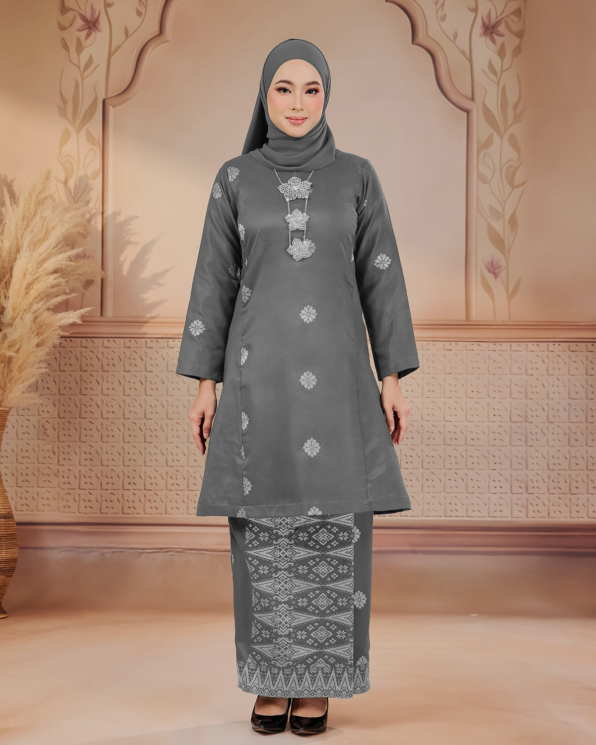 KURUNG SURAYA (PESAK GANTUNG) | GREY - SILVER
