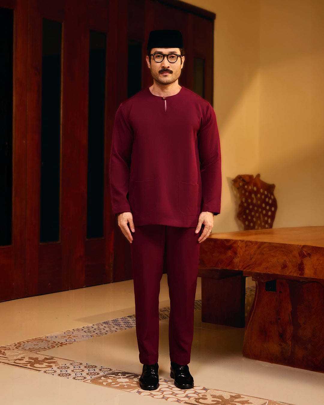 BAJU MELAYU PUTRA (TELUK BELANGA) - MAROON (Baju Melayu ONLY)