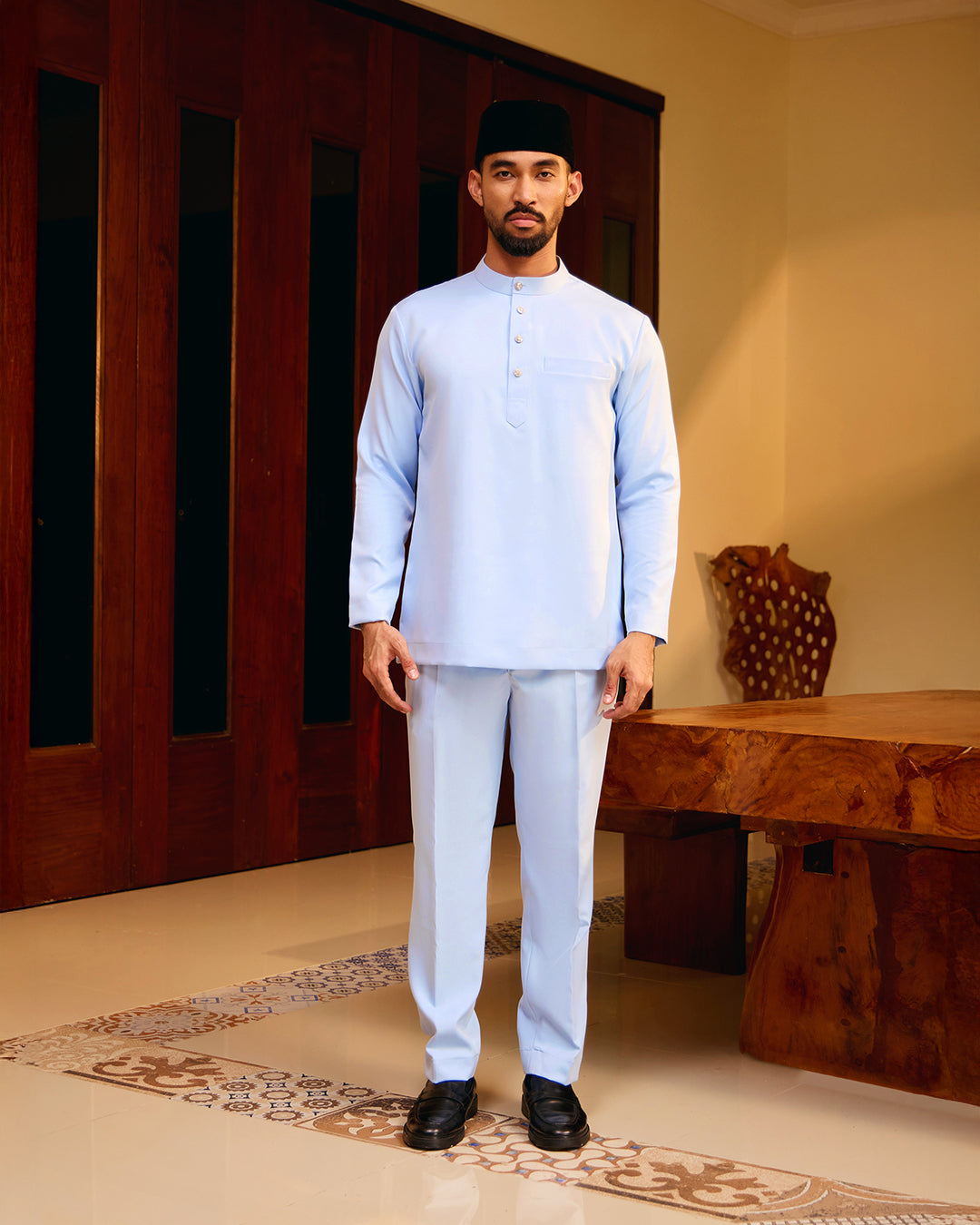 BAJU MELAYU MEGAT (CEKAK MUSANG) - BABY BLUE (Baju Melayu ONLY)