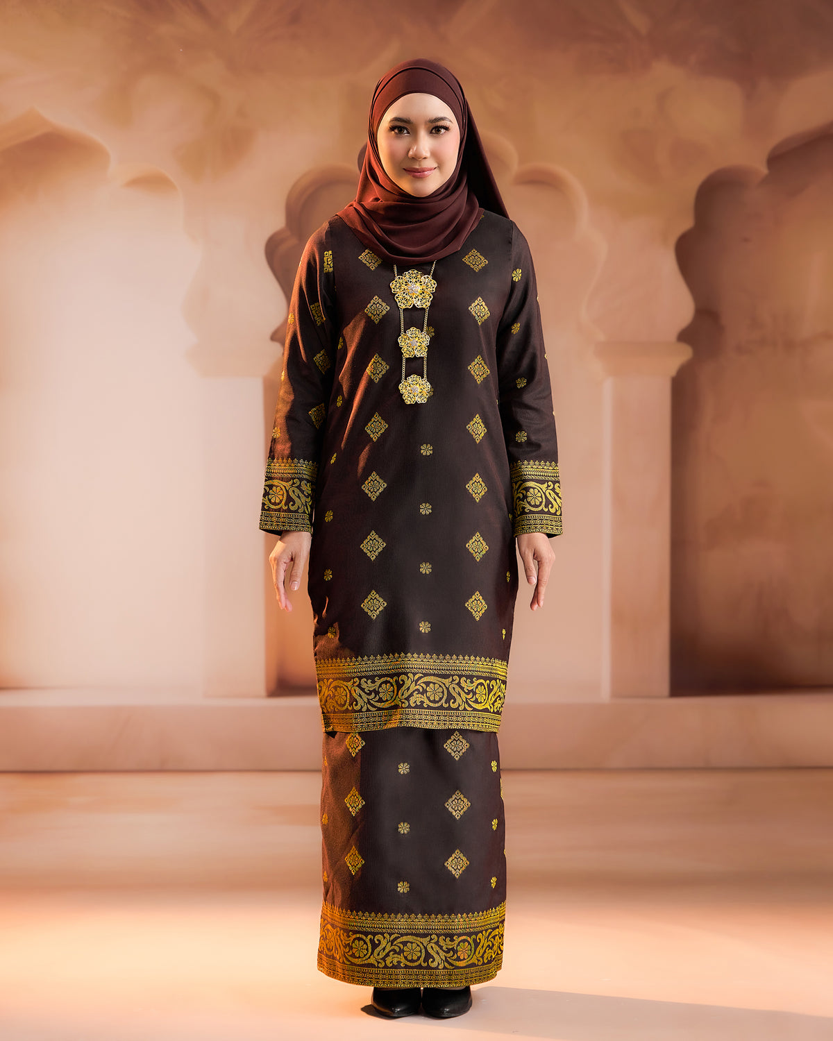 KURUNG PURNAMA (MODEN) RTW | RICH BROWN GOLD