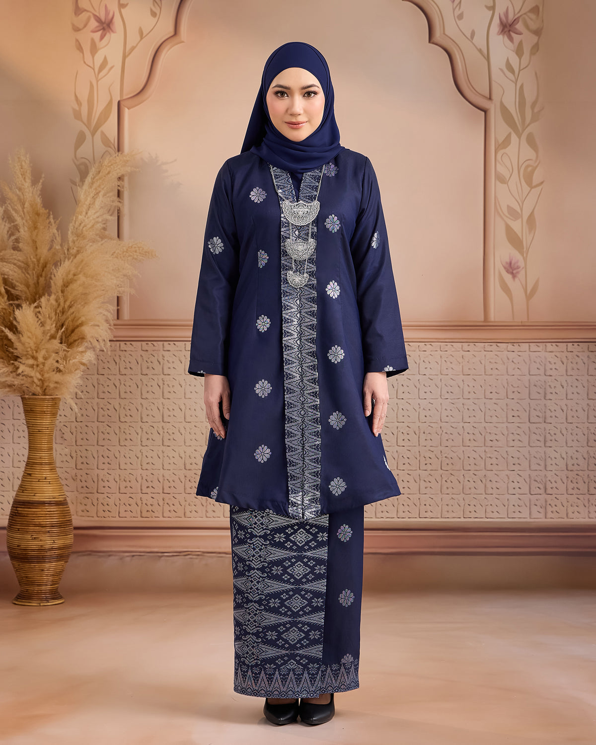 KURUNG ANGGUN (KEBAYA) | NAVY BLUE - SILVER
