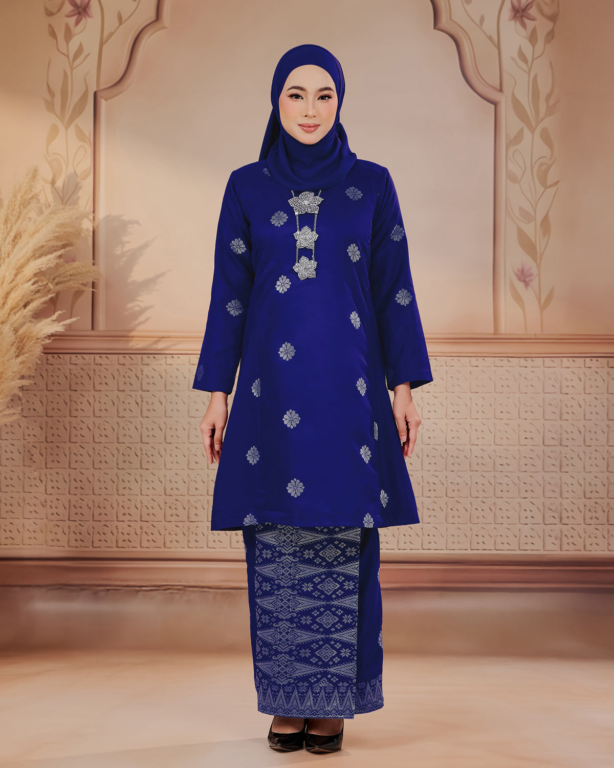 KURUNG SURAYA (PESAK GANTUNG) | ROYAL BLUE - SILVER