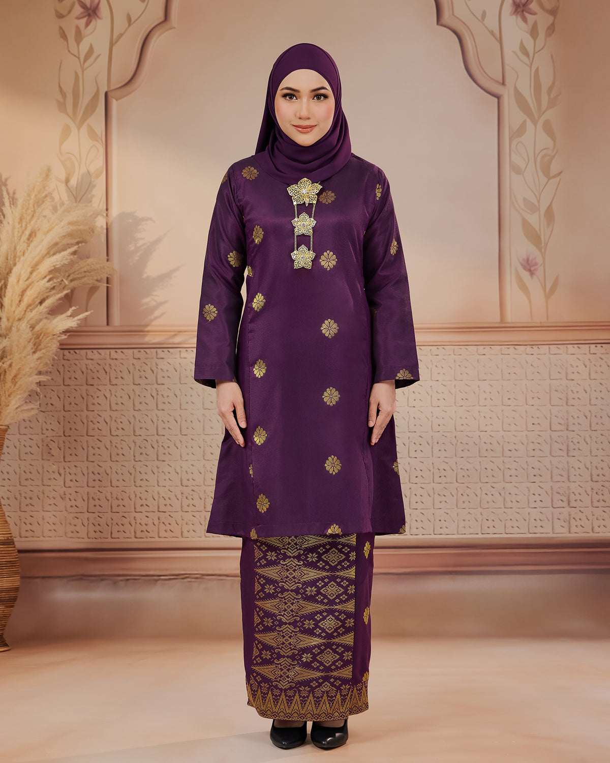 KURUNG SURAYA (PESAK GANTUNG) | PURPLE MANGGIS - GOLD