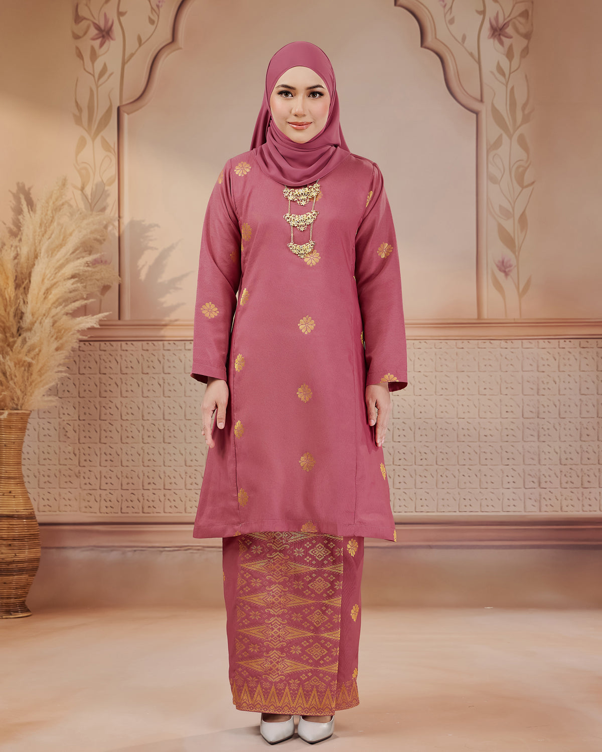 KURUNG SURAYA (PESAK GANTUNG) | DUSTY PINK - GOLD
