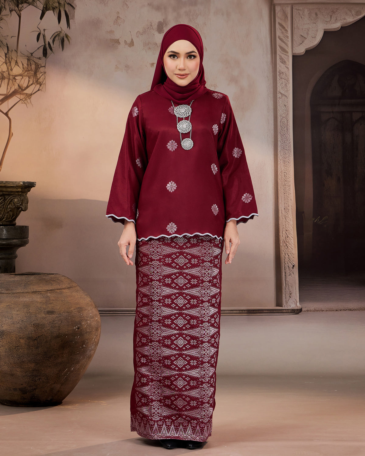 KURUNG RATNA (KEDAH SULAM) | MAROON - SILVER