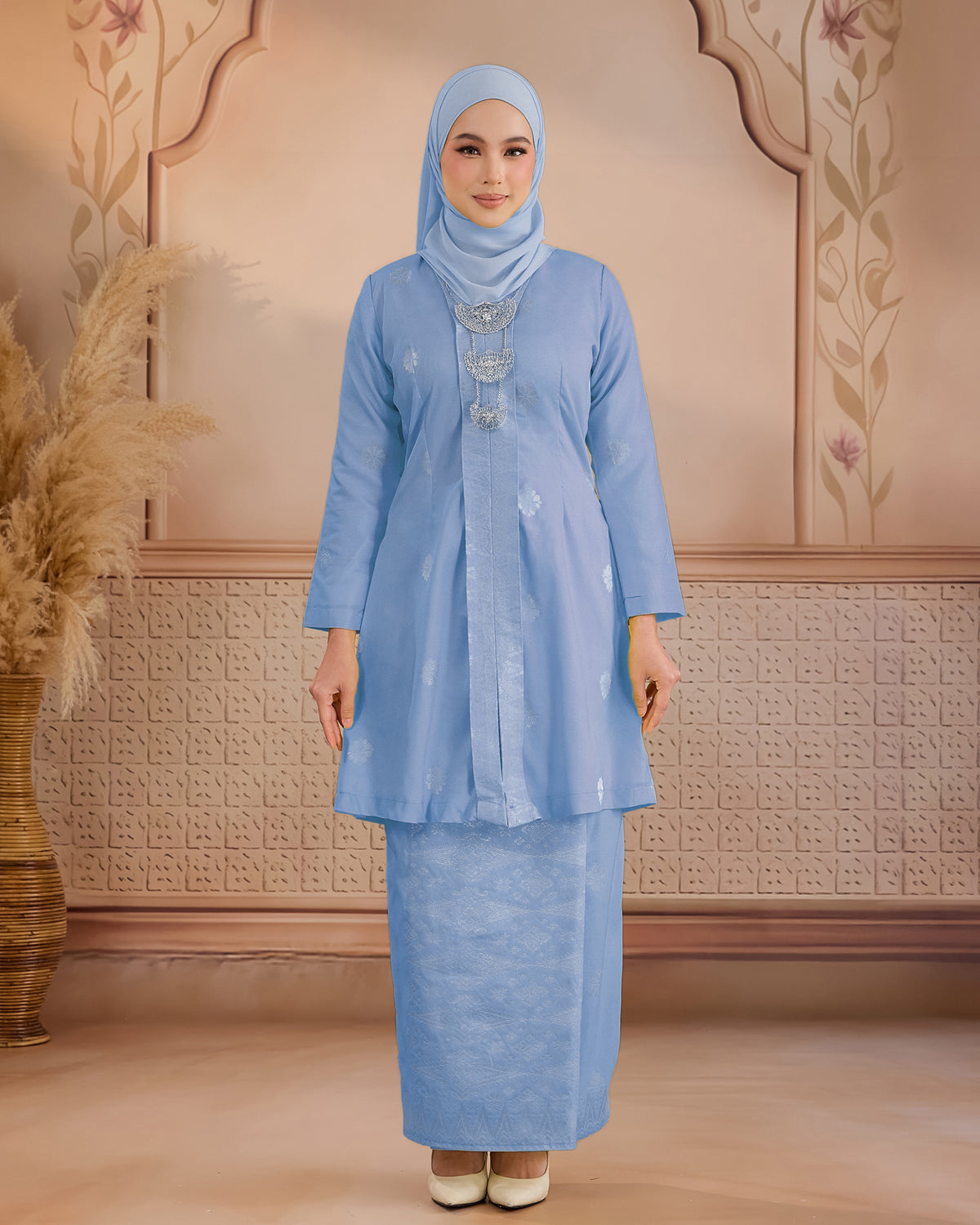 KURUNG ANGGUN (KEBAYA) | BABY BLUE - SILVER