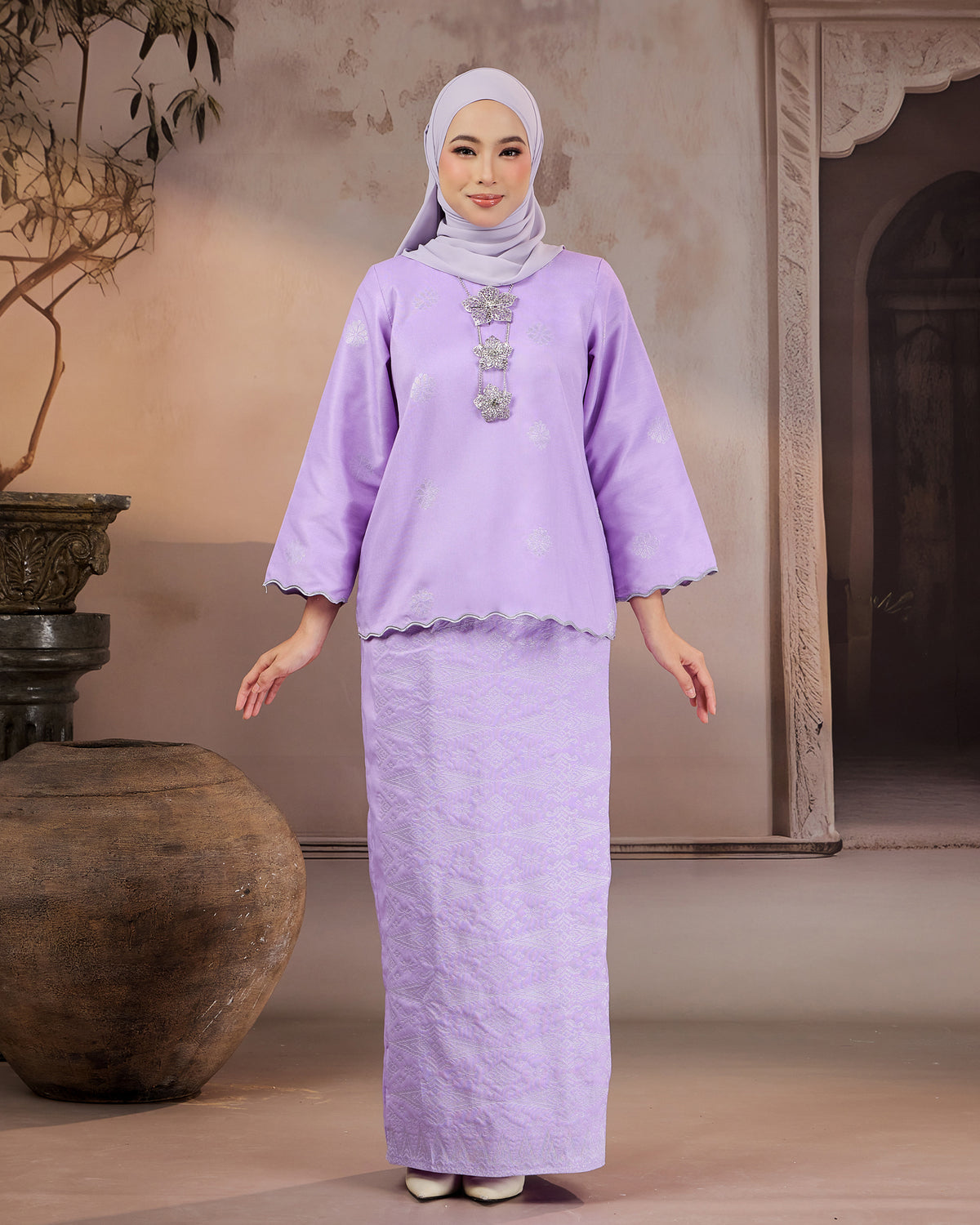 KURUNG RATNA (KEDAH SULAM) | SOFT LILAC - SILVER