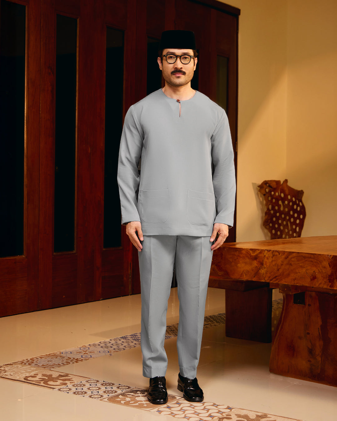 BAJU MELAYU PUTRA (TELUK BELANGA) - GREY (Baju Melayu ONLY)