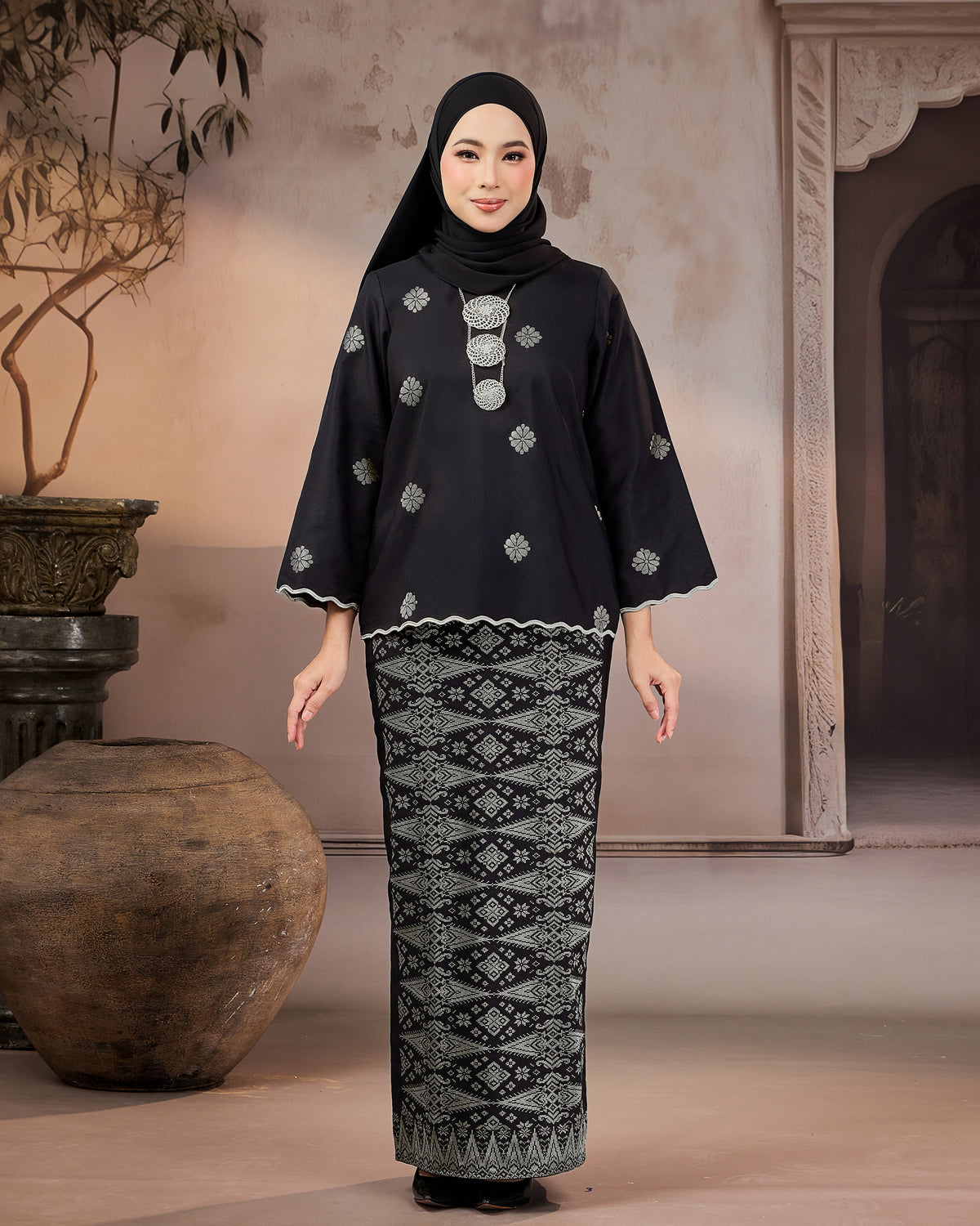 KURUNG RATNA (KEDAH SULAM) | BLACK - SILVER
