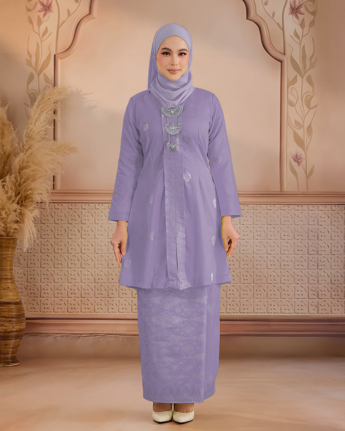 KURUNG ANGGUN (KEBAYA) | DUSTY PURPLE - SILVER