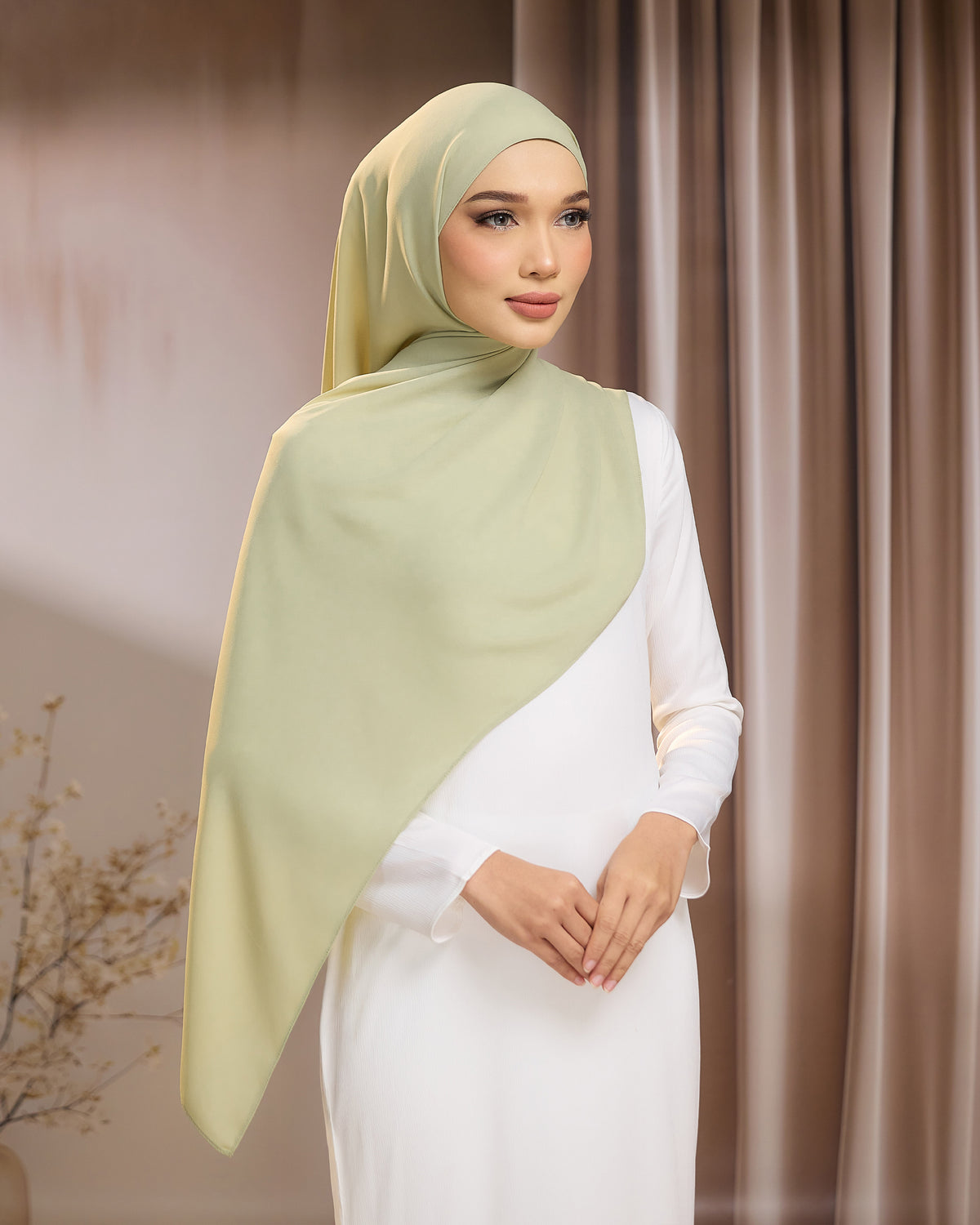 LUNA SHAWL - MINT GREEN | FLOWY TUDUNG