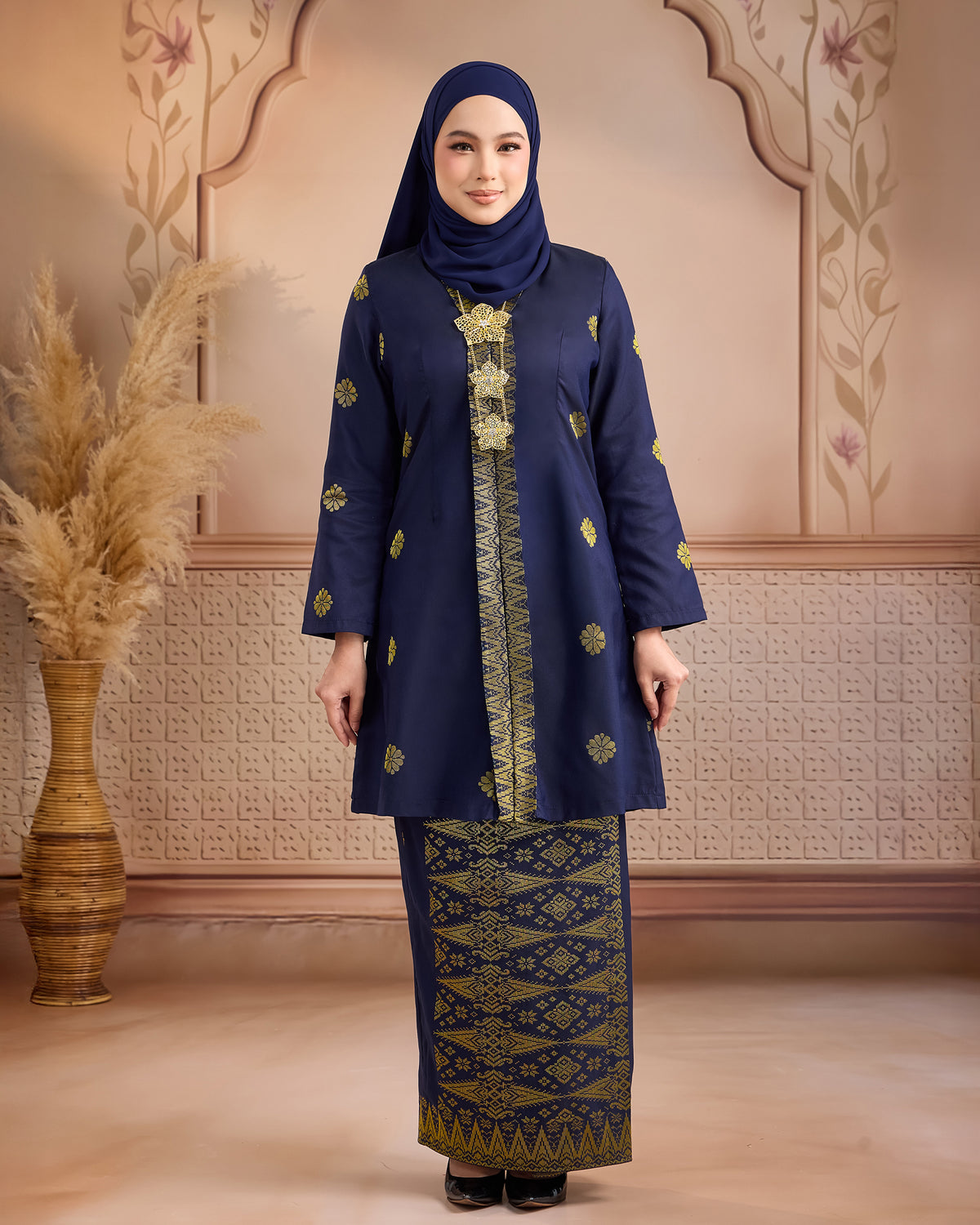 KURUNG ANGGUN (KEBAYA) | NAVY BLUE - GOLD