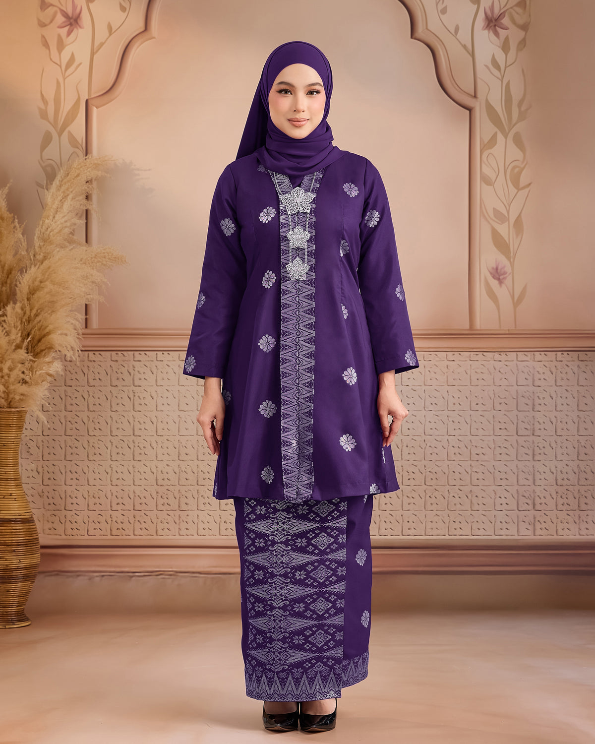 KURUNG ANGGUN (KEBAYA) | PURPLE - SILVER