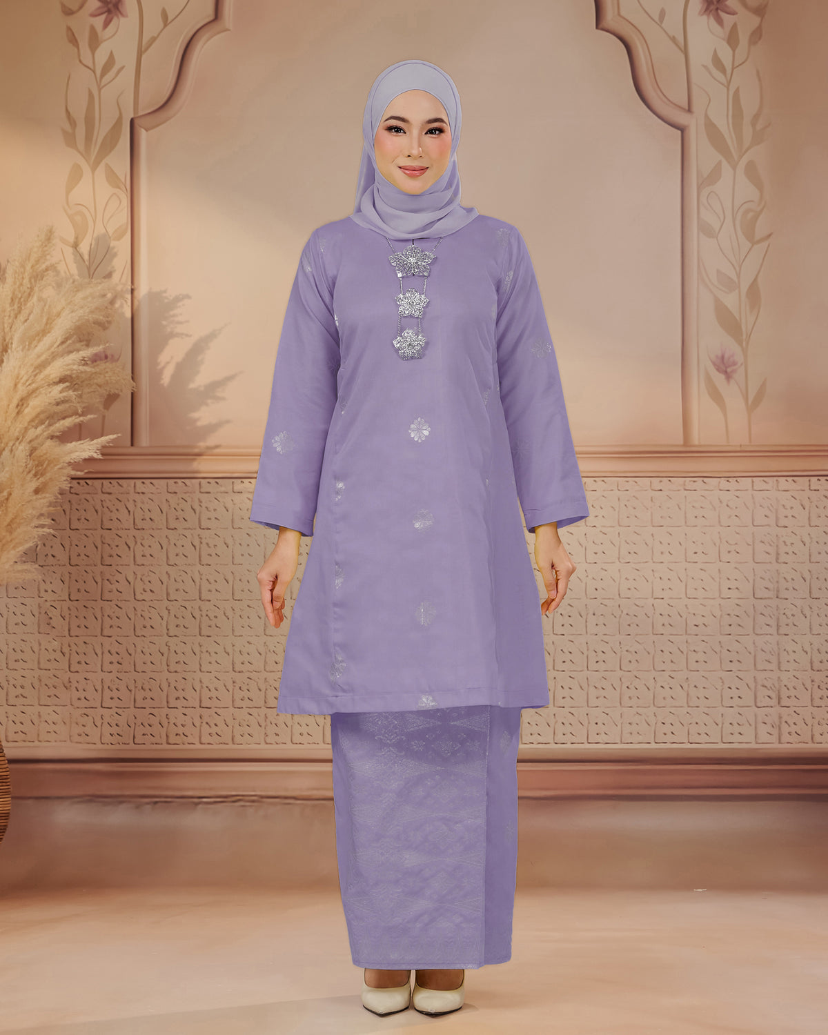 KURUNG SURAYA (PESAK GANTUNG) | DUSTY PURPLE - SILVER