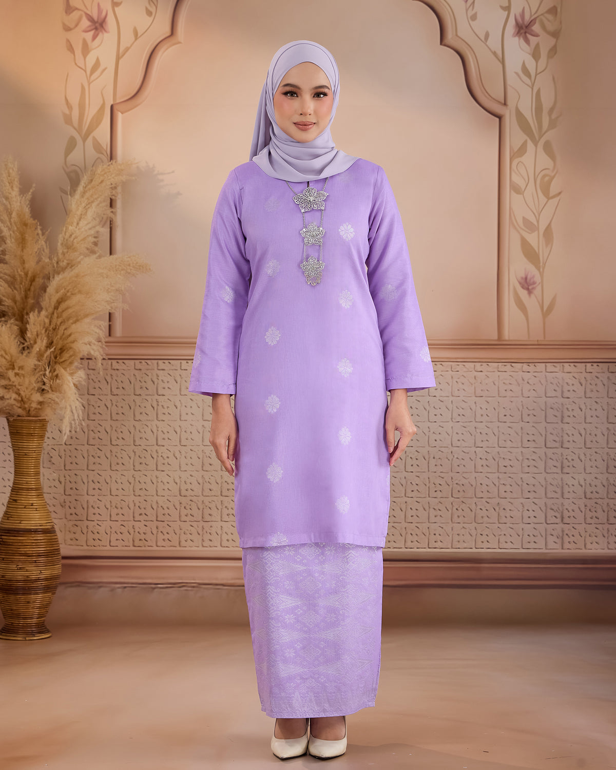 KURUNG LAYLA (MODEN) | SOFT LILAC - SILVER