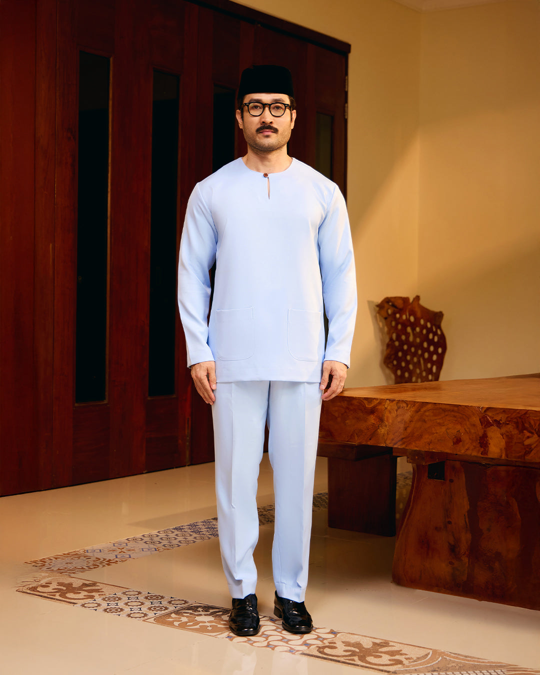 BAJU MELAYU PUTRA (TELUK BELANGA) - BABY BLUE (Baju Melayu ONLY)