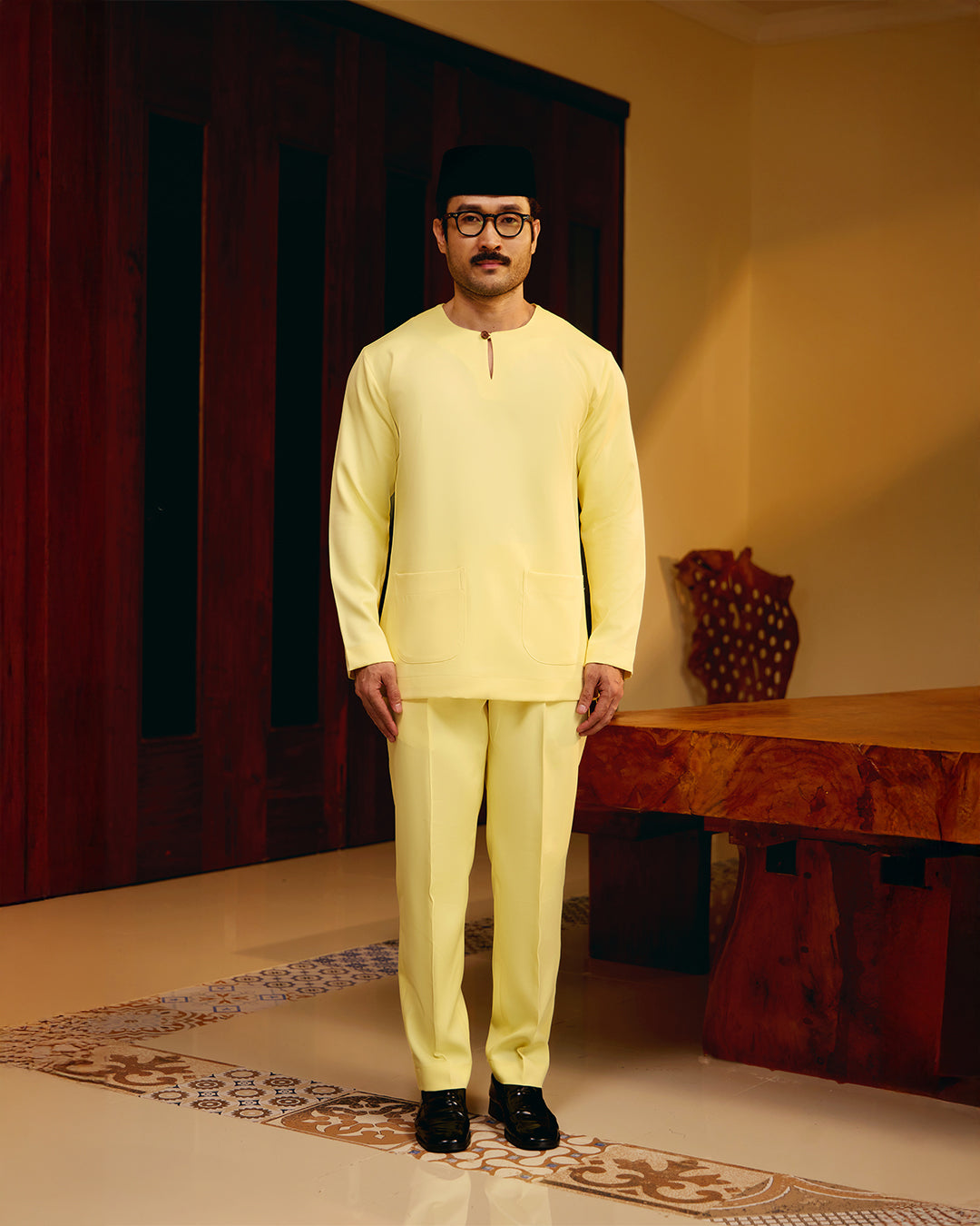 BAJU MELAYU PUTRA (TELUK BELANGA) - SOFT YELLOW (Baju Melayu ONLY)