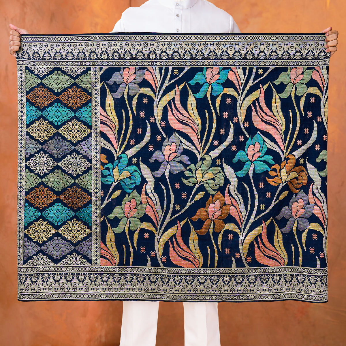 NAVY BLUE SILVER - MIX | Royal Handmade (2.5 Meter)