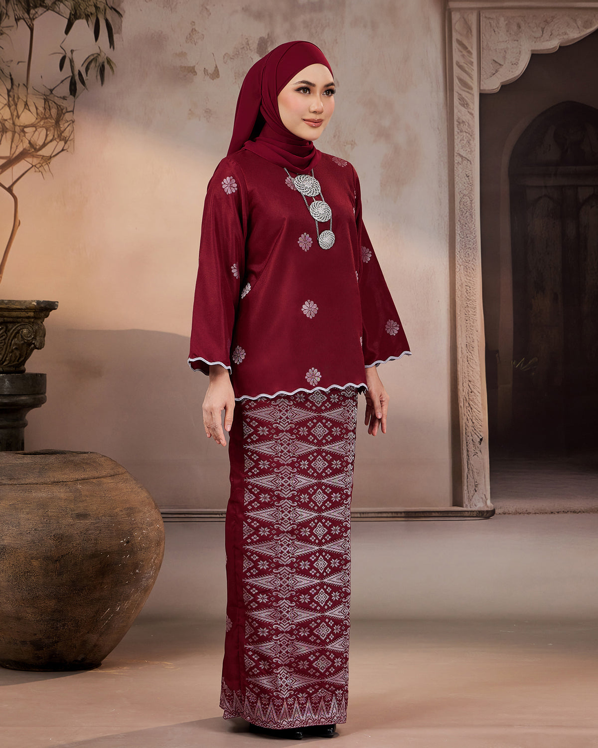 KURUNG RATNA (KEDAH SULAM) | MAROON - SILVER