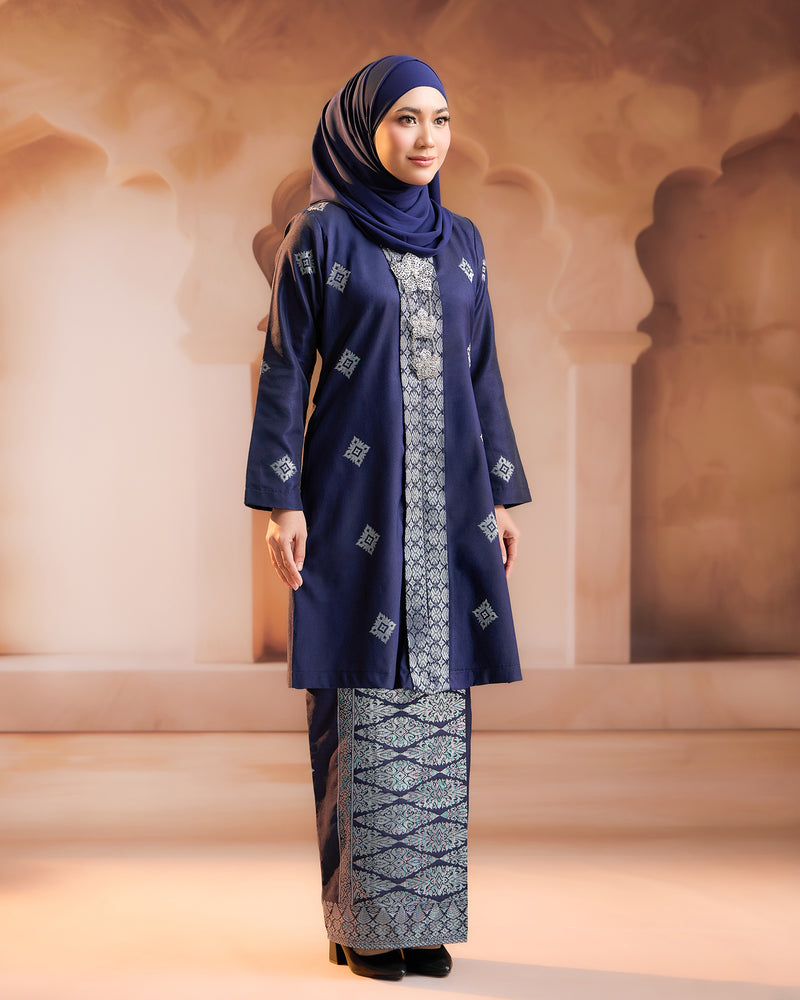 KURUNG NILAMSARI (KEBAYA) RTW | NAVY BLUE SILVER