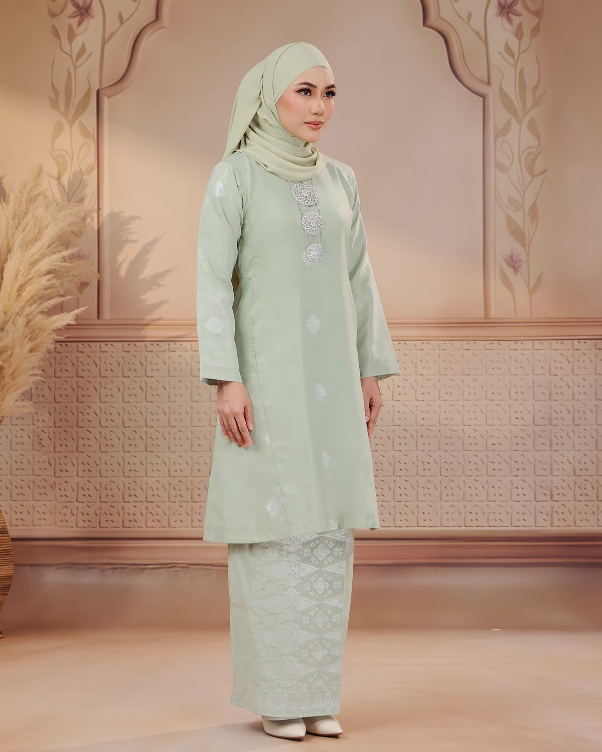 KURUNG SURAYA(PESAK GANTUNG) | SAGE GREEN - SILVER