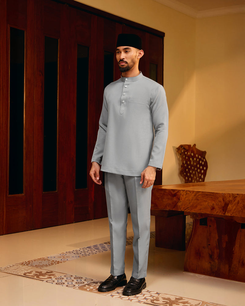 BAJU MELAYU MEGAT (CEKAK MUSANG) - GREY (Baju Melayu ONLY)