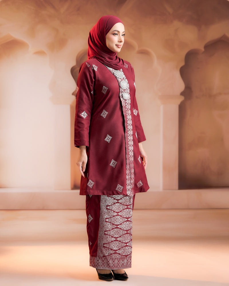 KURUNG NILAMSARI (KEBAYA) RTW | MAROON SILVER