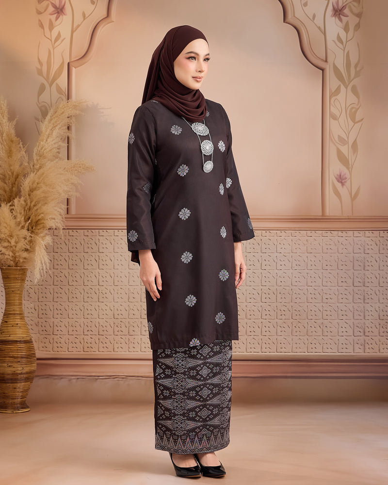 KURUNG LAYLA (MODEN) | RICH BROWN - SILVER